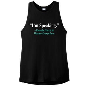 I'm Speaking Kamala Harris and Woman Everywhere Ladies PosiCharge Tri-Blend Wicking Tank