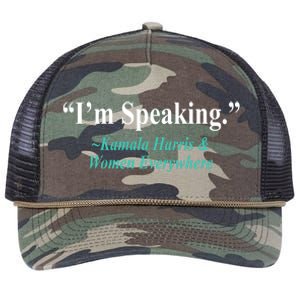 I'm Speaking Kamala Harris and Woman Everywhere Retro Rope Trucker Hat Cap