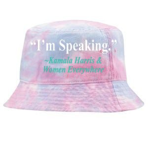 I'm Speaking Kamala Harris and Woman Everywhere Tie-Dyed Bucket Hat