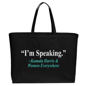 I'm Speaking Kamala Harris and Woman Everywhere Cotton Canvas Jumbo Tote