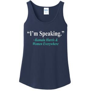 I'm Speaking Kamala Harris and Woman Everywhere Ladies Essential Tank