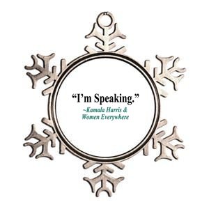 I'm Speaking Kamala Harris and Woman Everywhere Metallic Star Ornament