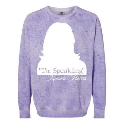 I'm Speaking Kamala Harris Silhouette  Colorblast Crewneck Sweatshirt