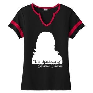 I'm Speaking Kamala Harris Silhouette  Ladies Halftime Notch Neck Tee