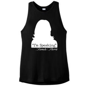 I'm Speaking Kamala Harris Silhouette  Ladies PosiCharge Tri-Blend Wicking Tank