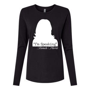 I'm Speaking Kamala Harris Silhouette  Womens Cotton Relaxed Long Sleeve T-Shirt