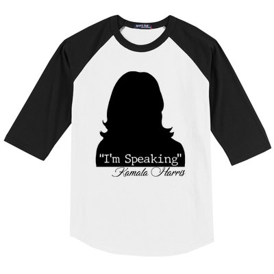 I'm Speaking Kamala Harris Silhouette  Baseball Sleeve Shirt