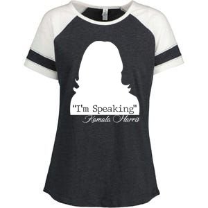 I'm Speaking Kamala Harris Silhouette  Enza Ladies Jersey Colorblock Tee