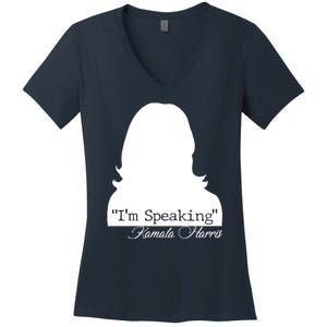 I'm Speaking Kamala Harris Silhouette  Women's V-Neck T-Shirt