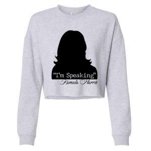 I'm Speaking Kamala Harris Silhouette  Cropped Pullover Crew