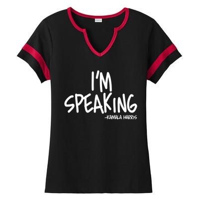 I'm Speaking Kamala Harris Vice President Debate Quote Ladies Halftime Notch Neck Tee