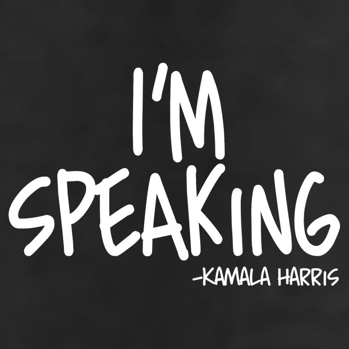 I'm Speaking Kamala Harris Vice President Debate Quote 7 Panel Mesh Trucker Snapback Hat