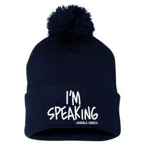 I'm Speaking Kamala Harris Vice President Debate Quote Pom Pom 12in Knit Beanie