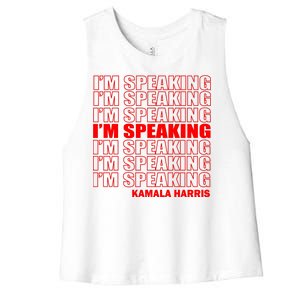 I'm Speaking Madam Vice President Women's Racerback Cropped Tank