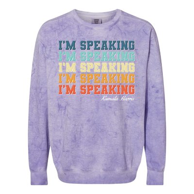 I'm Speaking pattern Kamala Harris Madam Vice President Colorblast Crewneck Sweatshirt