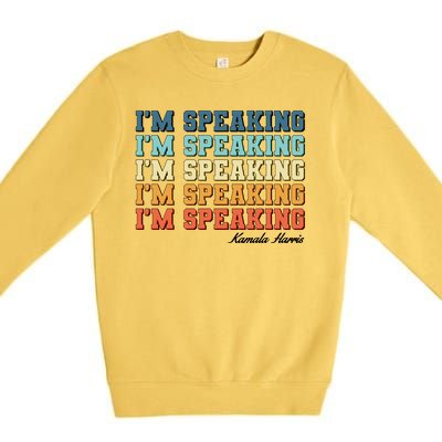 I'm Speaking pattern Kamala Harris Madam Vice President Premium Crewneck Sweatshirt