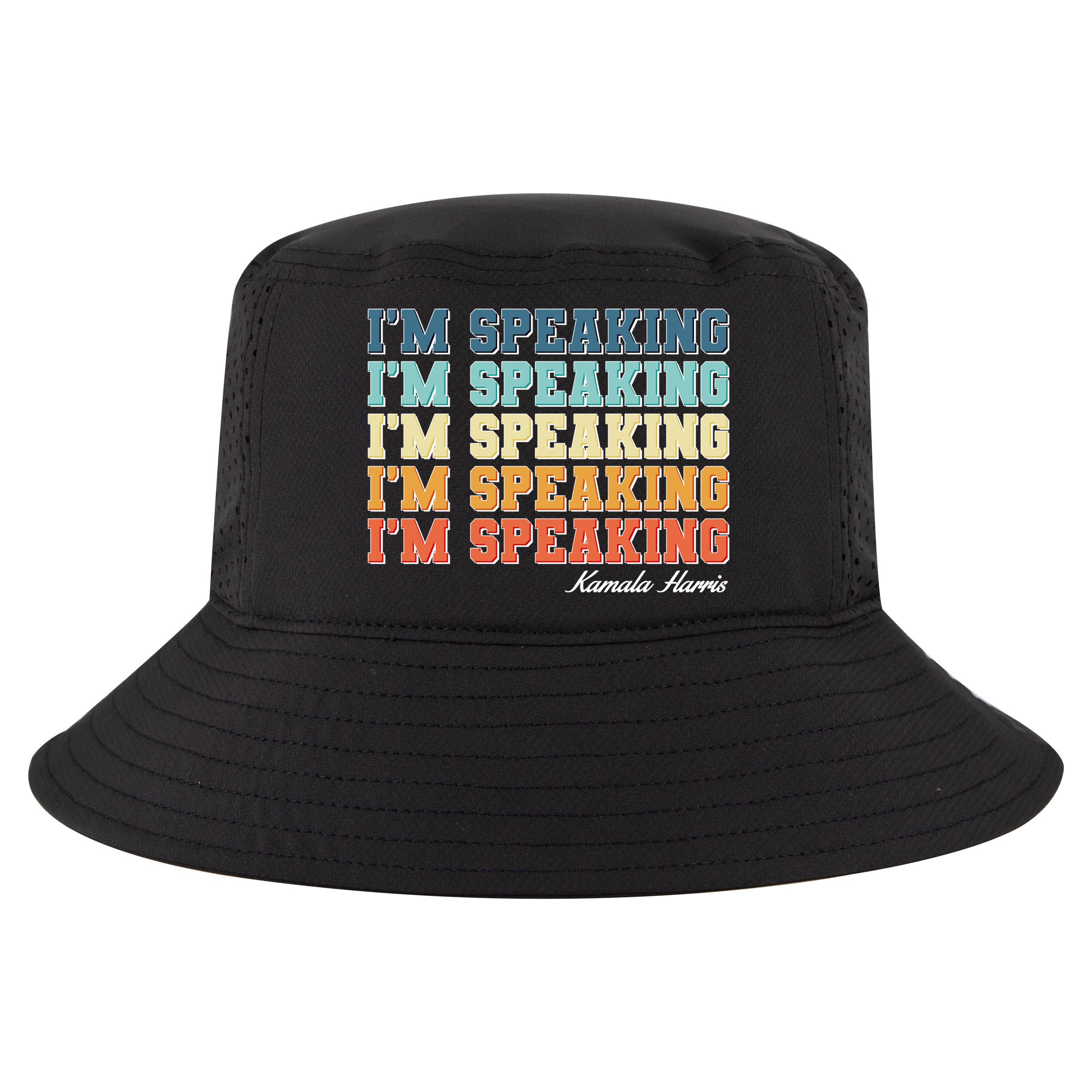 I'm Speaking pattern Kamala Harris Madam Vice President Cool Comfort Performance Bucket Hat
