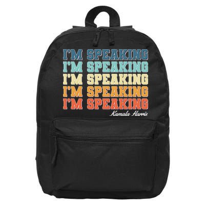 I'm Speaking pattern Kamala Harris Madam Vice President 16 in Basic Backpack