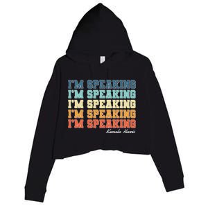 I'm Speaking pattern Kamala Harris Madam Vice President Crop Fleece Hoodie