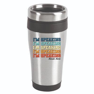 I'm Speaking pattern Kamala Harris Madam Vice President 16oz Travel Tumbler