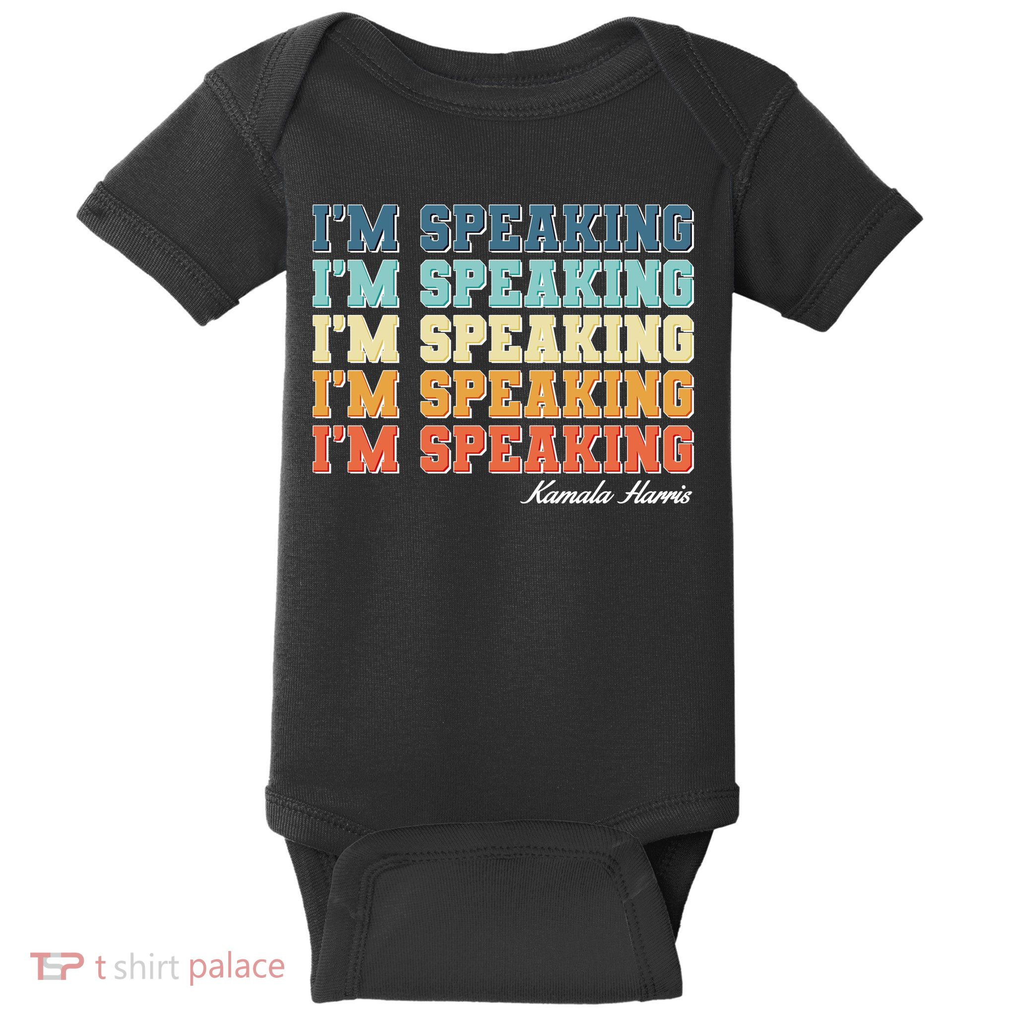 I'm Speaking pattern Kamala Harris Madam Vice President Baby Bodysuit