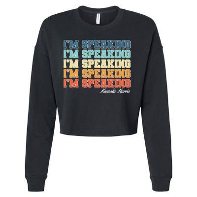 I'm Speaking pattern Kamala Harris Madam Vice President Cropped Pullover Crew