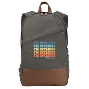 I'm Speaking pattern Kamala Harris Madam Vice President Cotton Canvas Backpack