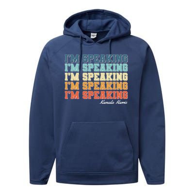 I'm Speaking pattern Kamala Harris Madam Vice President Performance Fleece Hoodie