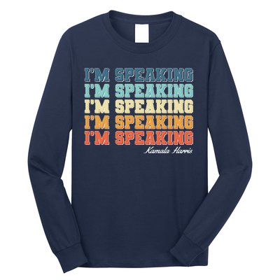 I'm Speaking pattern Kamala Harris Madam Vice President Long Sleeve Shirt