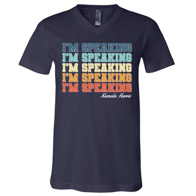 I'm Speaking pattern Kamala Harris Madam Vice President V-Neck T-Shirt