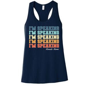 I'm Speaking pattern Kamala Harris Madam Vice President Women's Racerback Tank