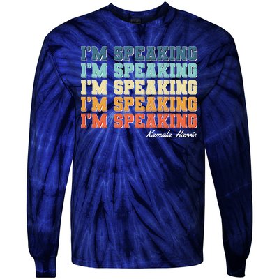 I'm Speaking pattern Kamala Harris Madam Vice President Tie-Dye Long Sleeve Shirt