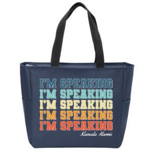 I'm Speaking pattern Kamala Harris Madam Vice President Zip Tote Bag