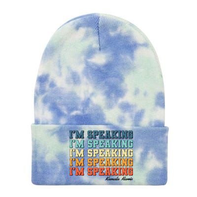 I'm Speaking pattern Kamala Harris Madam Vice President Tie Dye 12in Knit Beanie