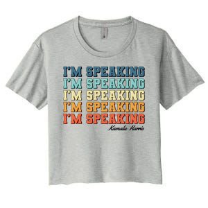 I'm Speaking pattern Kamala Harris Madam Vice President Women's Crop Top Tee