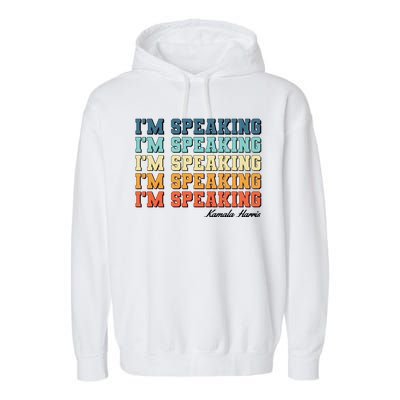 I'm Speaking pattern Kamala Harris Madam Vice President Garment-Dyed Fleece Hoodie