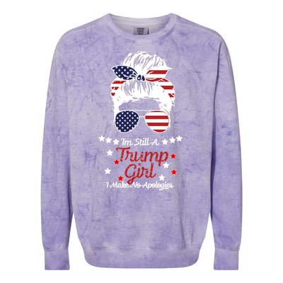 I'm Still A Trump Girl I Make No Apologies Trump 2024 Colorblast Crewneck Sweatshirt