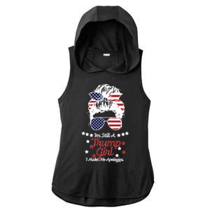 I'm Still A Trump Girl I Make No Apologies Trump 2024 Ladies PosiCharge Tri-Blend Wicking Draft Hoodie Tank