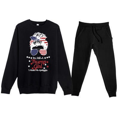 I'm Still A Trump Girl I Make No Apologies Trump 2024 Premium Crewneck Sweatsuit Set