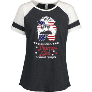 I'm Still A Trump Girl I Make No Apologies Trump 2024 Enza Ladies Jersey Colorblock Tee