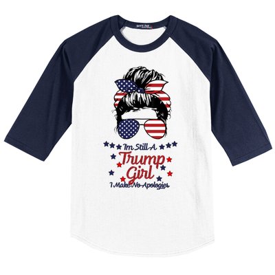 I'm Still A Trump Girl I Make No Apologies Trump 2024 Baseball Sleeve Shirt