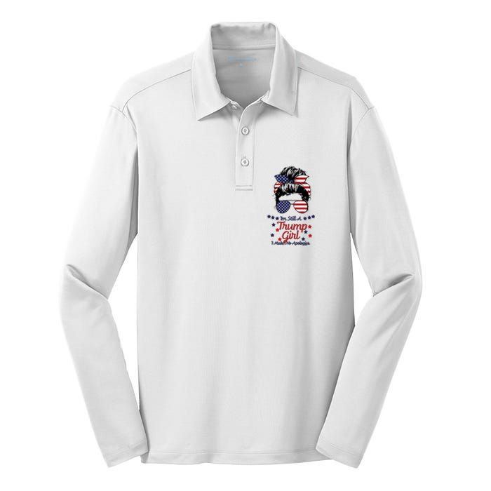 I'm Still A Trump Girl I Make No Apologies Trump 2024 Silk Touch Performance Long Sleeve Polo