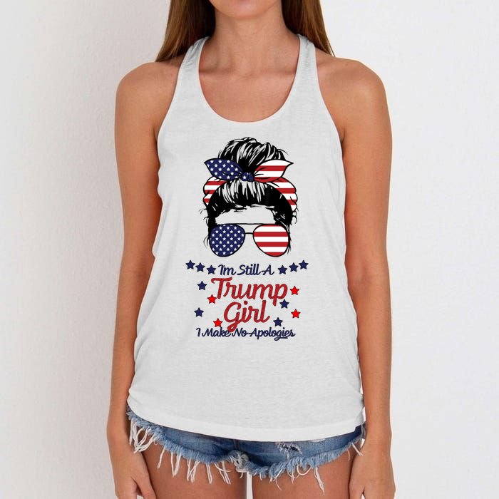 I'm Still A Trump Girl I Make No Apologies Trump 2024 Women's Knotted Racerback Tank