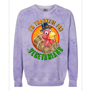 I'm Thankful For Vegetarians Funny Thanksgiving Colorblast Crewneck Sweatshirt