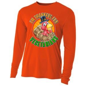 I'm Thankful For Vegetarians Funny Thanksgiving Cooling Performance Long Sleeve Crew