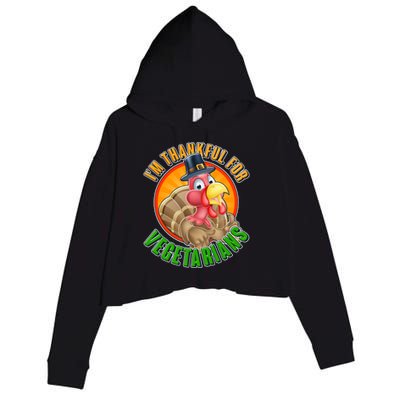 I'm Thankful For Vegetarians Funny Thanksgiving Crop Fleece Hoodie