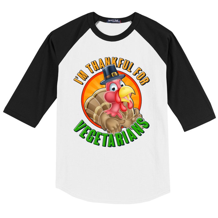 I'm Thankful For Vegetarians Funny Thanksgiving Baseball Sleeve Shirt