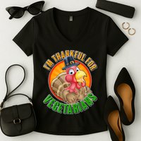 I'm Thankful For Vegetarians Funny Thanksgiving Women's V-Neck T-Shirt