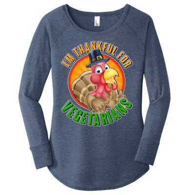 I'm Thankful For Vegetarians Funny Thanksgiving Women's Perfect Tri Tunic Long Sleeve Shirt