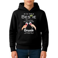 I'm The Bestie Warning Drunk Lost Just Send Help Kids Hoodie
